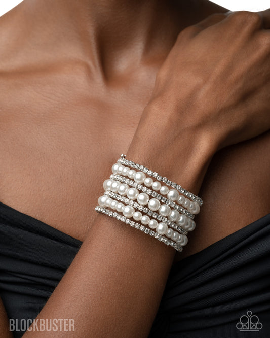 Finalized Flair - White Blockbuster Paparazzi Coil Bracelet