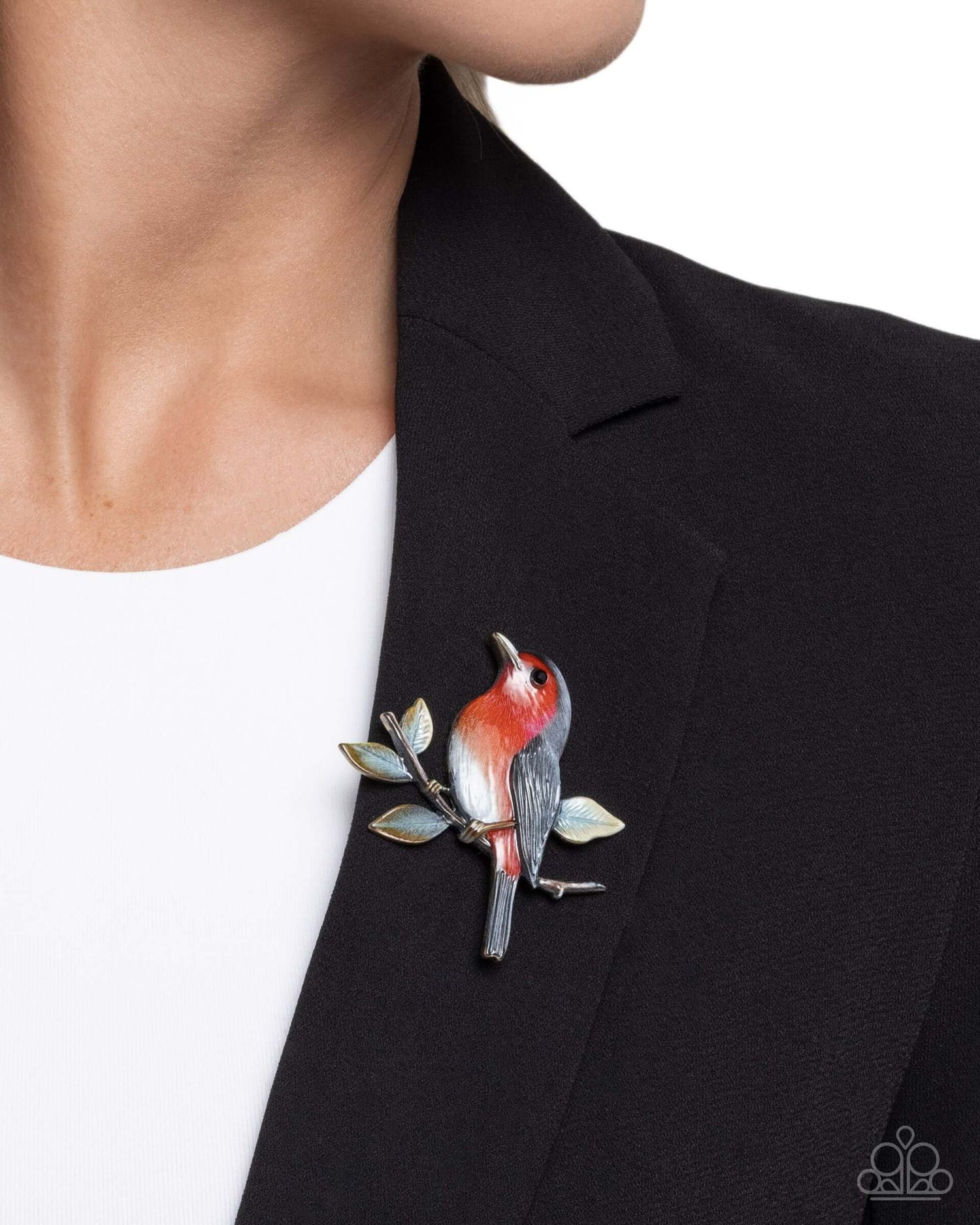 Soothing Sparrow - Multi Paparazzi Brooch Accessories,Bird,Brooch,Holiday,Multicolor