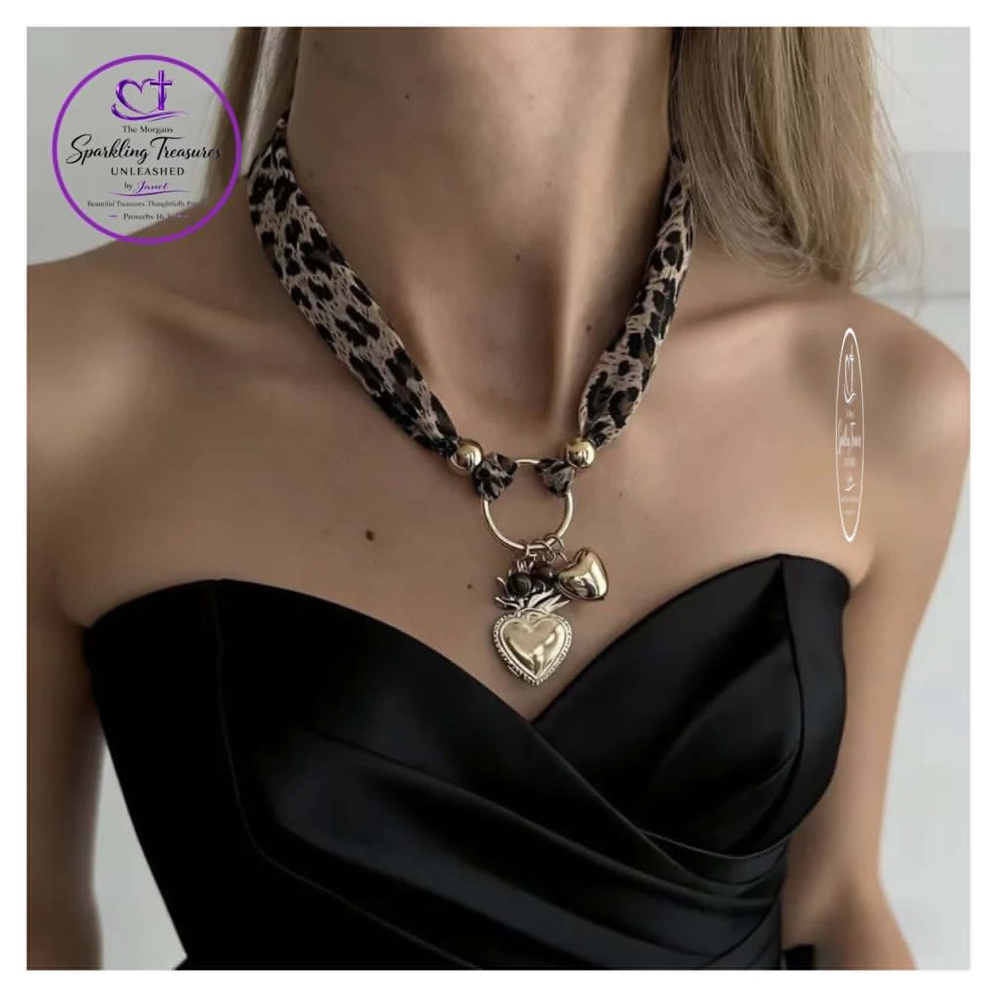 Wild Heart Scarf Charm Necklace Gold