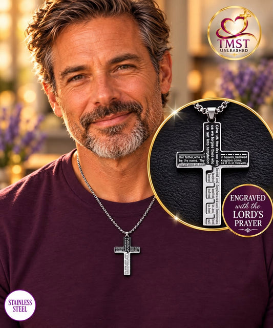 Prayerful Strength™ Lord’s Prayer Cross Necklace
