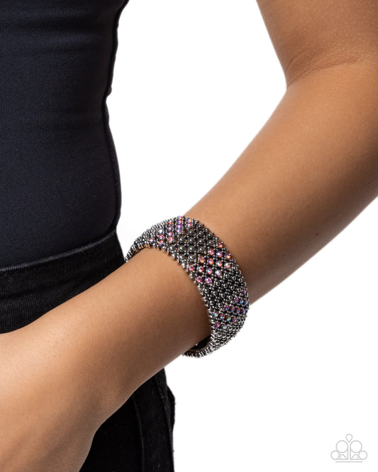 PREORDER ~ Precious Patchwork - Pink Paparazzi Iridescent Bracelet