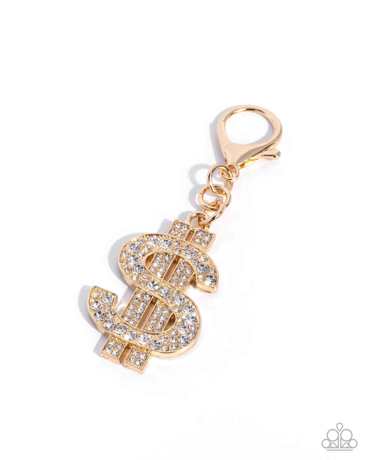 Wealthy Patron - Gold Paparazzi Bag Charm Accessories,Charms