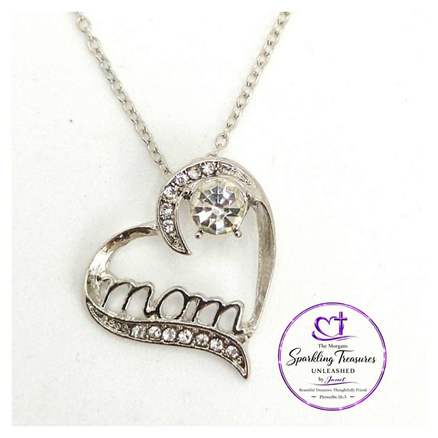 Crimson Love Mom Pendant Necklace