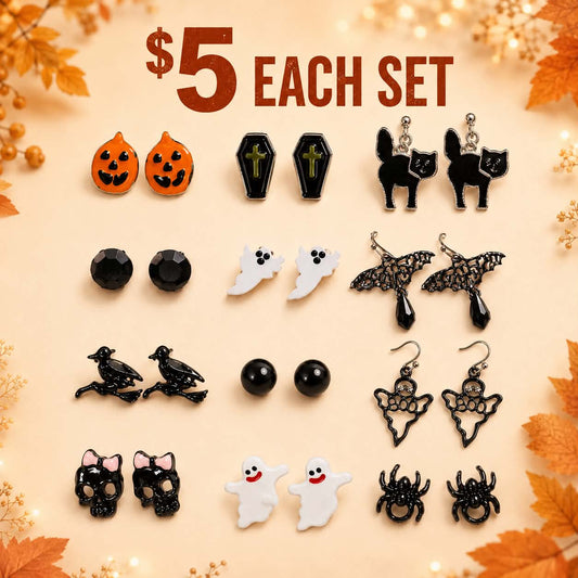 Golden Fright™ Halloween Heart Earrings (4 Different Sets) - halloween earrings