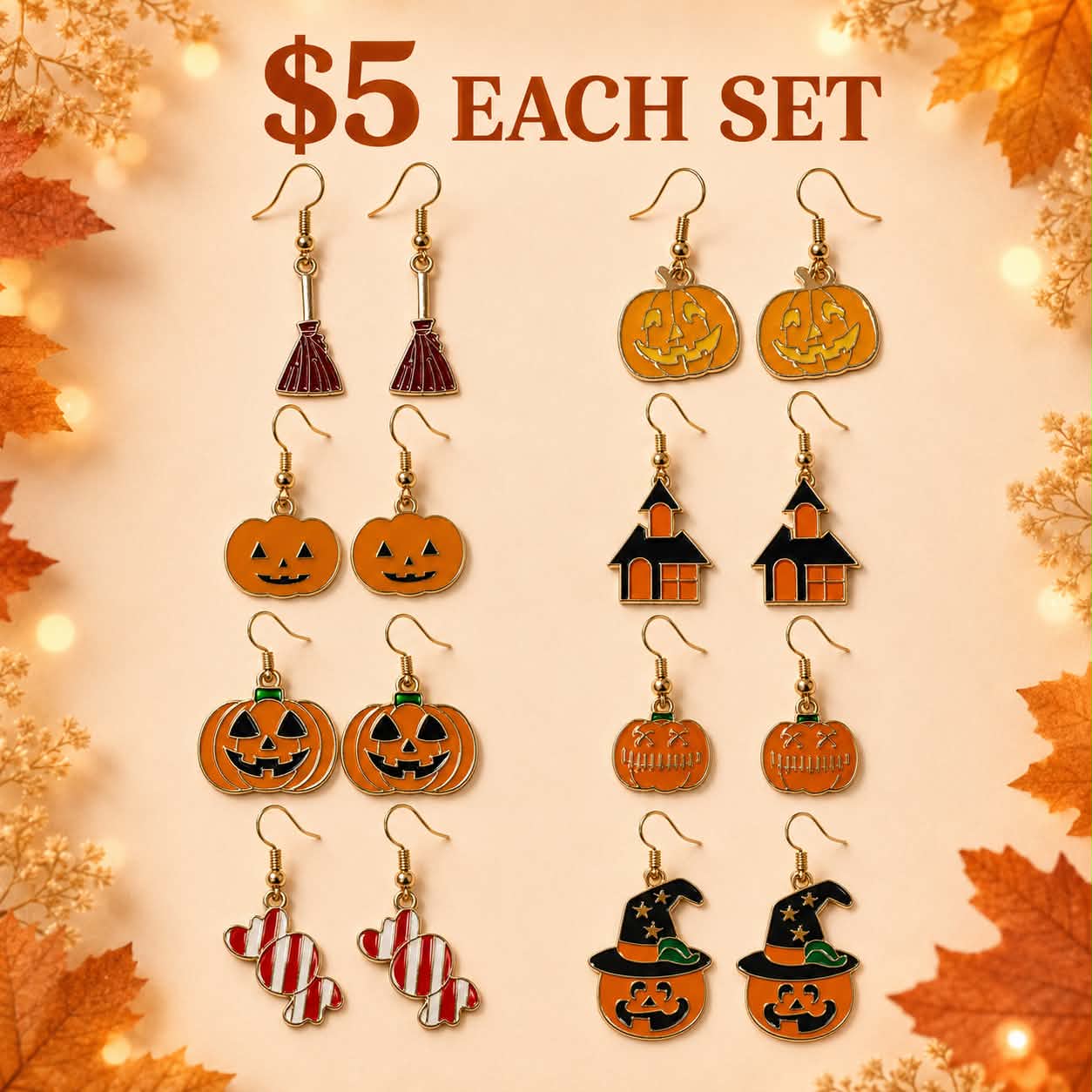 Pumpkin Parade™ Multicolor Earring (4 Different Sets)