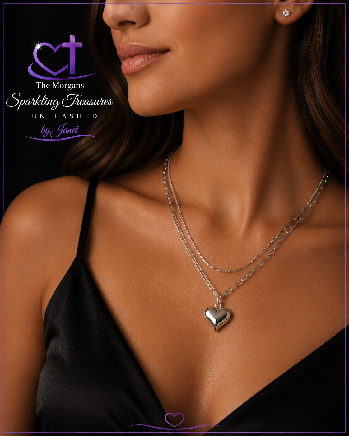 Heart of Grace Layered Necklace Stainless Steel