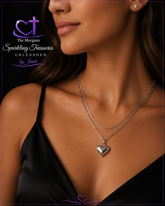 Heart of Grace Layered Necklace Stainless Steel