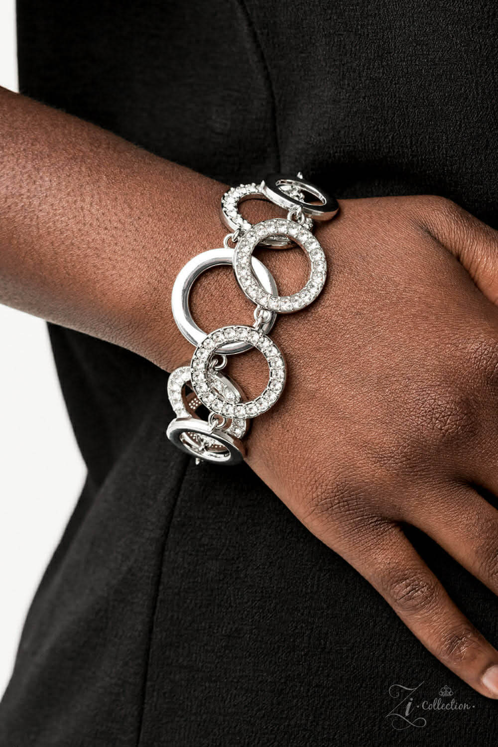Role Model - White - 2020 Zi Collection Bracelet - Paparazzi Accessories Accessories,Bracelet,Silver,White rhinestones,Zi Bracelet