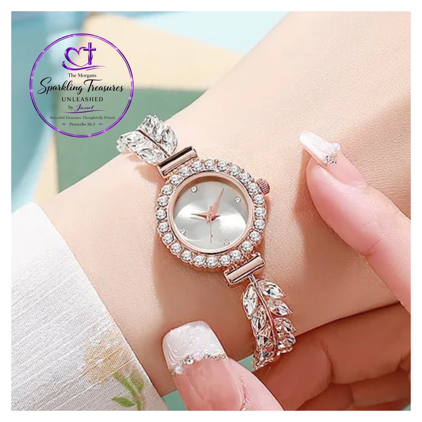 Rose Gold Radiance Woman's Watch Bracelet Silver or Pink Face
