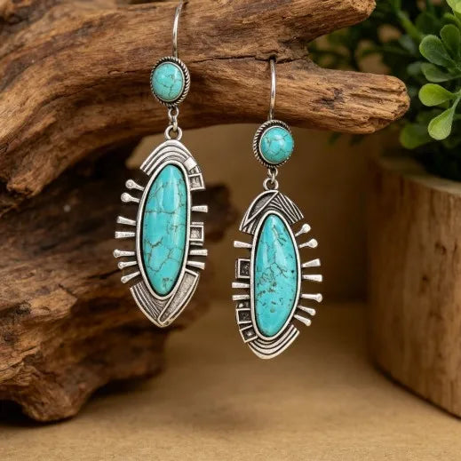 Bohemian Stud Earrings Turquoise