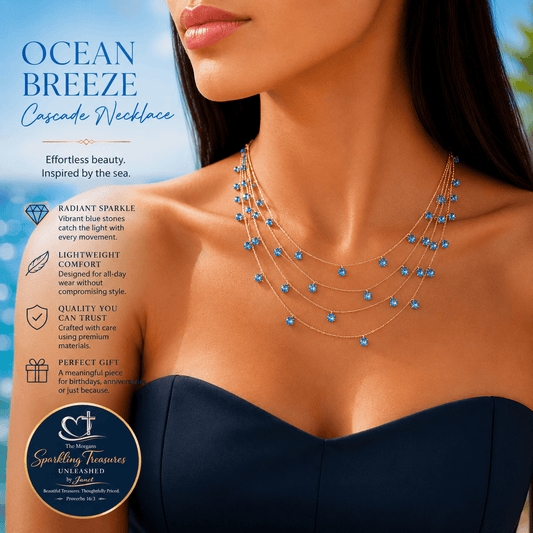 Ocean Breeze Cascade Necklace Blue
