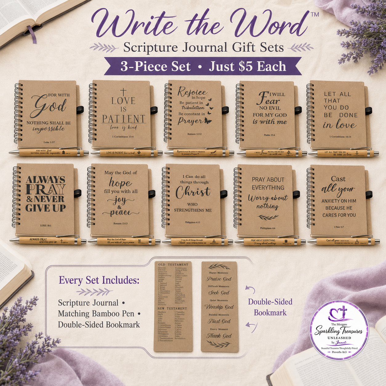 Write the Word™ Scripture Journal Gift Set - jewelry set
