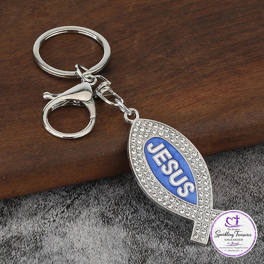 Faithful Fish™ Rhinestone Keychain