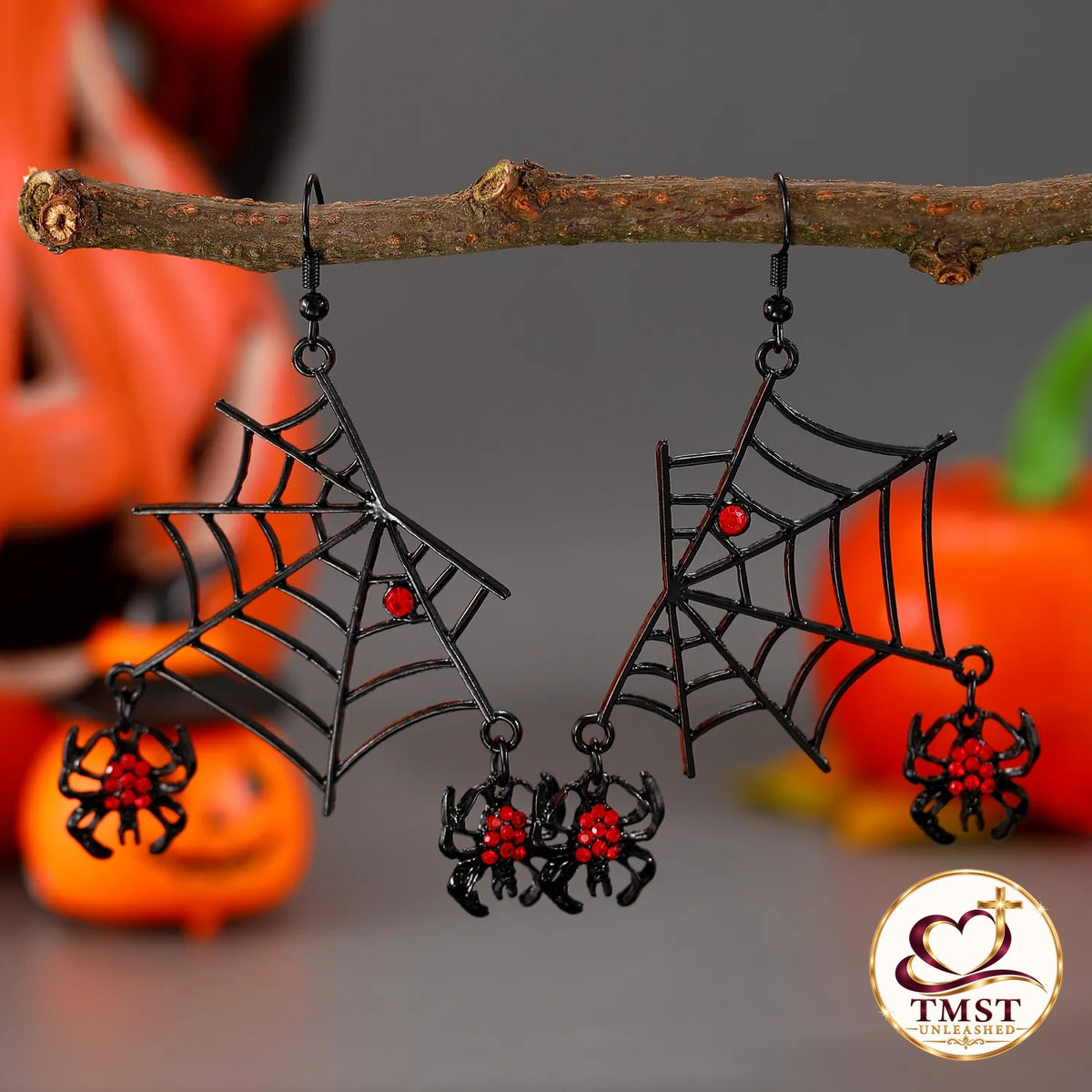 Scarlet Web™ Spider Dangle Earrings product photo