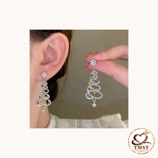 Twice the Cheer™ Mismatched Christmas Tree Earrings product photo