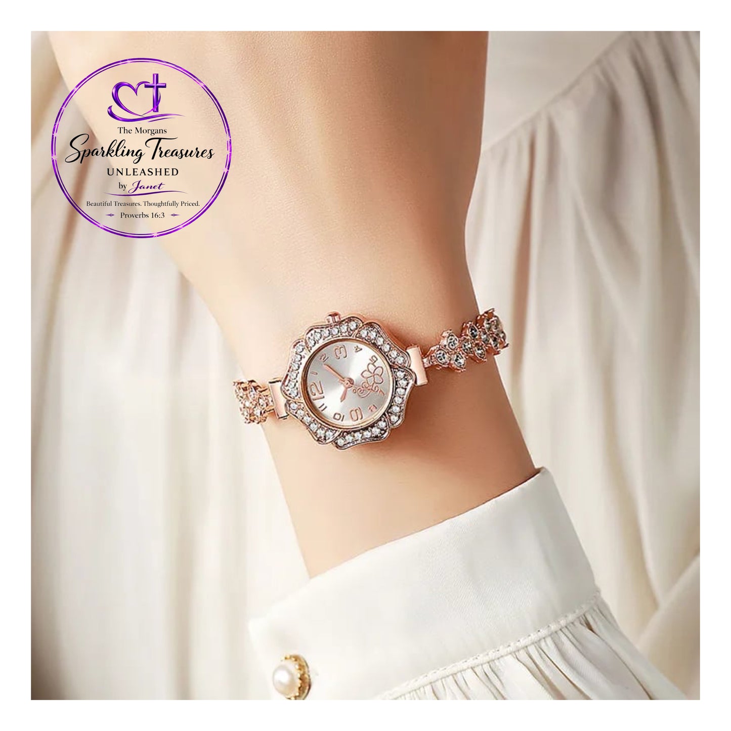 Rose Gold Glamour Crystal Watch