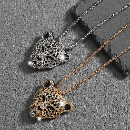 Midnight Majesty Leopard Necklace Silver or Gold