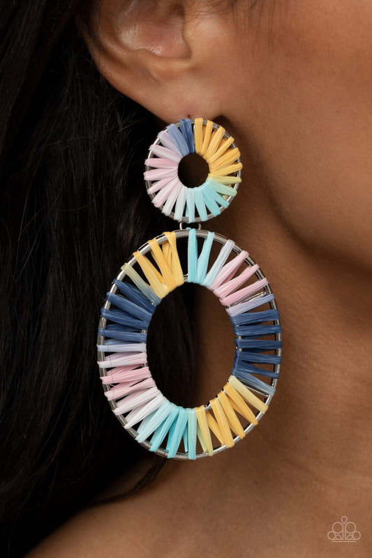 Foxy Flamenco - Multi Post Style Earring Paparazzi $5 Jewelry with Janet Morgan Earrings