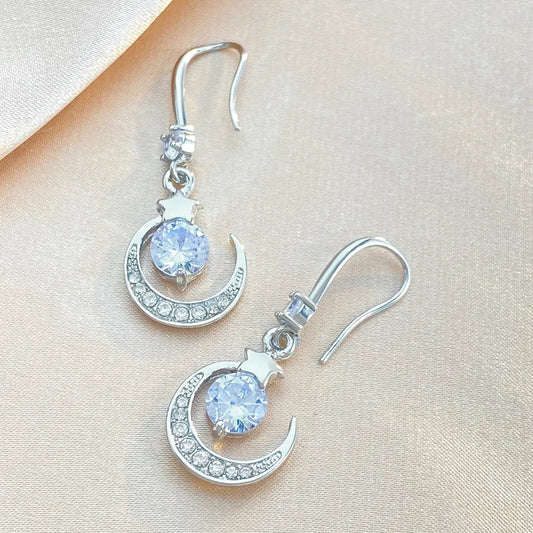 Celestial Glow Moon & Star Drop Earrings