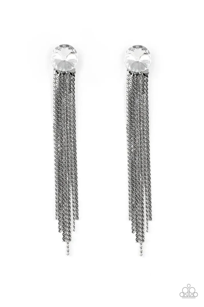 Level Up - black - Paparazzi earrings $5 Jewelry with Janet Morgan EARRINGS