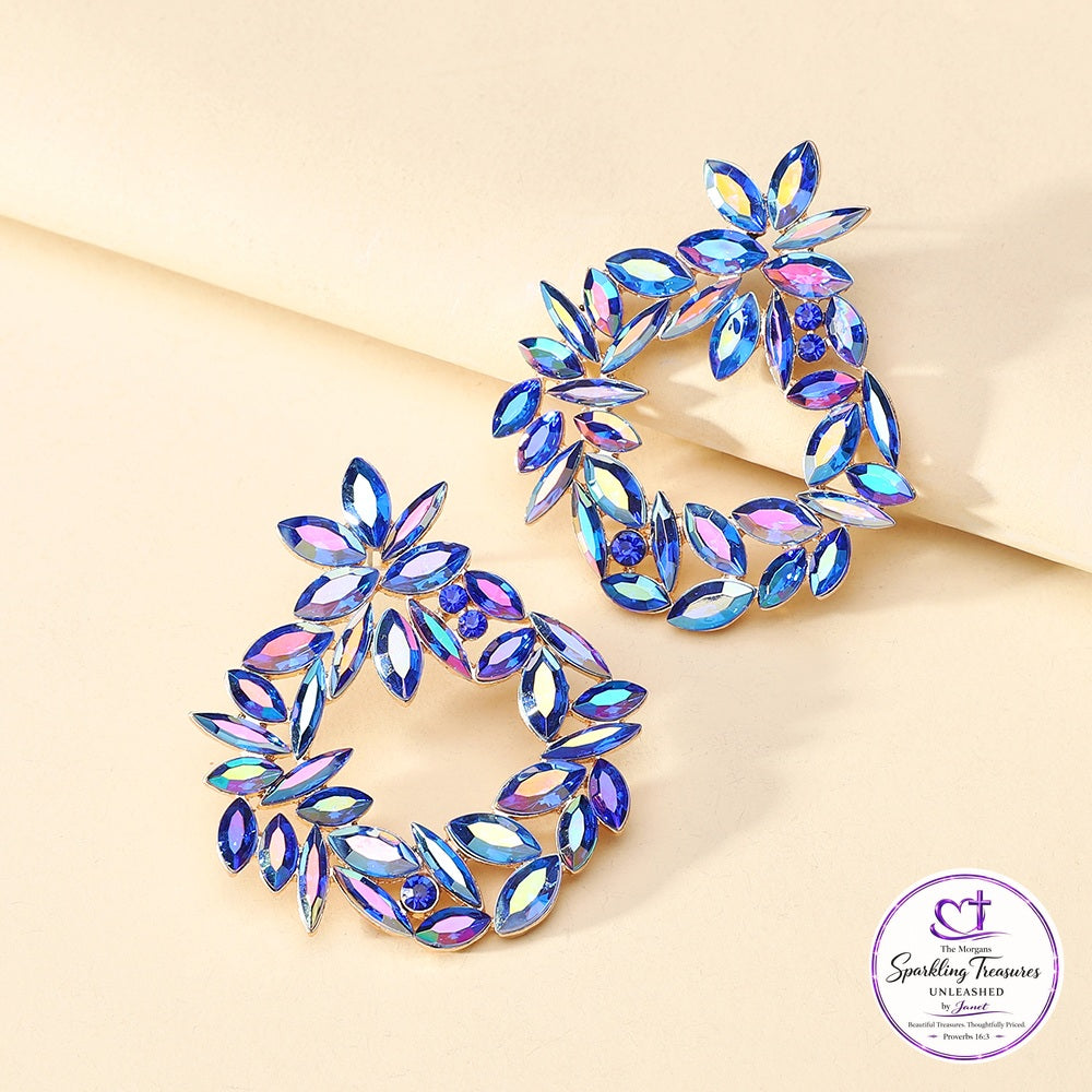 Blue Halo™ Rhinestone Earrings