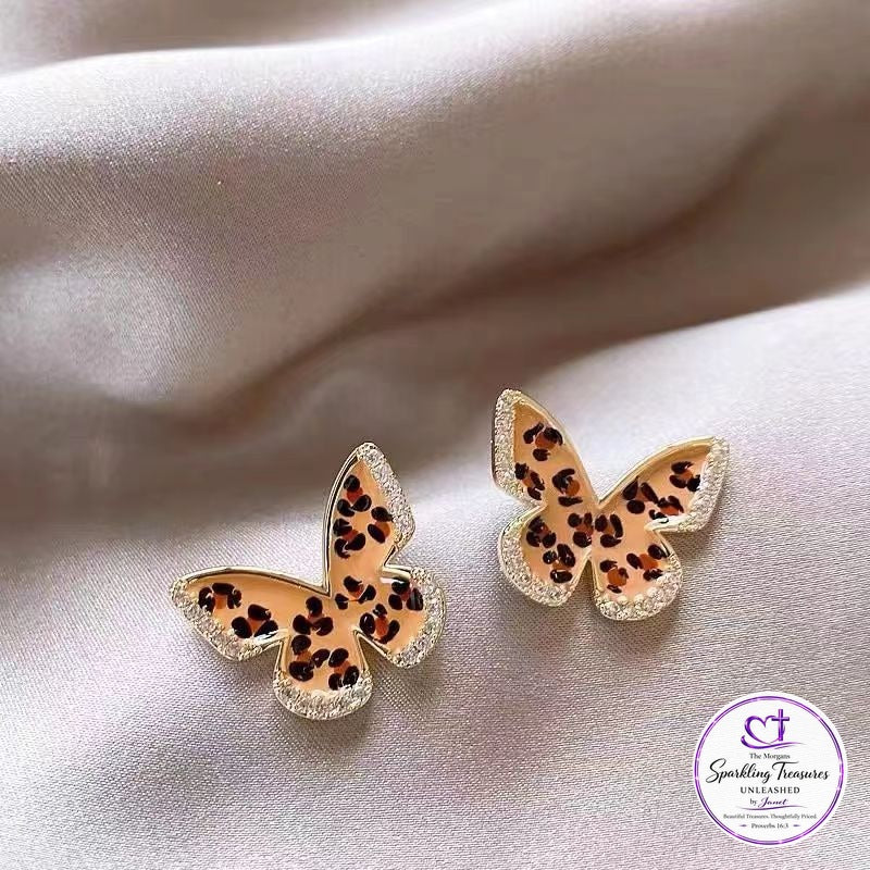Wild Flutter™ Leopard Butterfly Earrings