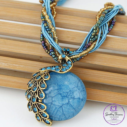 Royal Peacock™ Statement Necklace - Blue