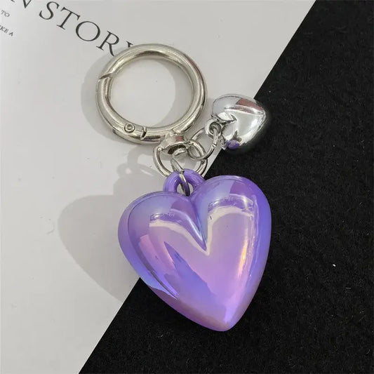 Sweetheart Candy Heart Keychain (Purple/Pink/Black/Blue/Silver)