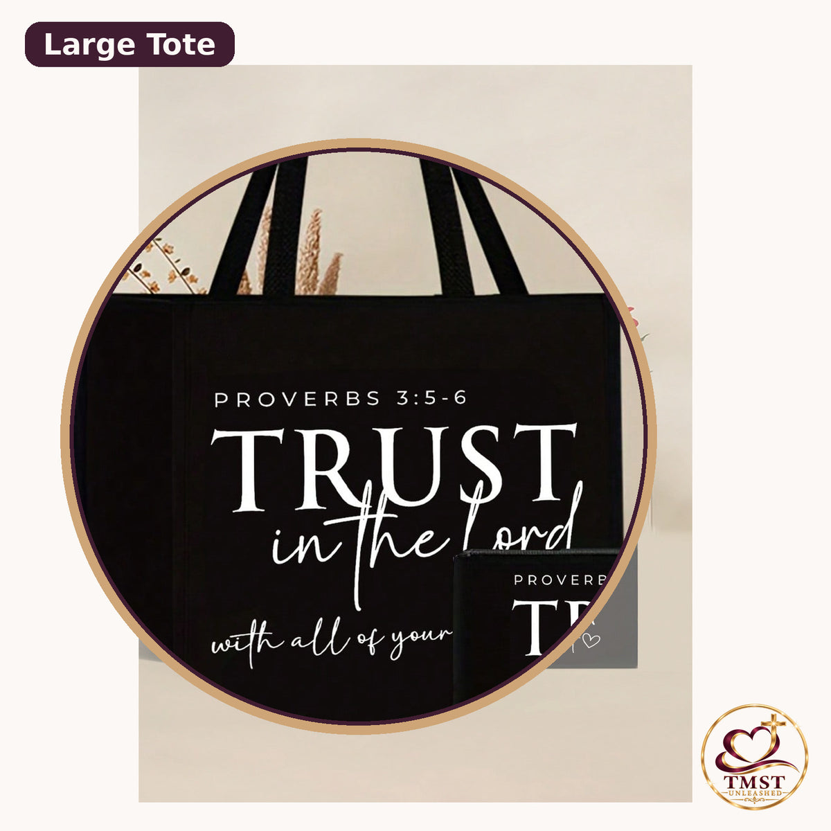 Trust His Path Proverbs large tote