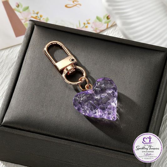 Purple Heart Spark Bag Charm