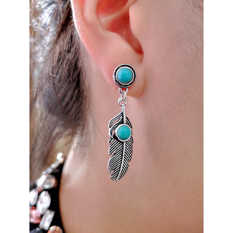 Feathered Turquoise Earrings