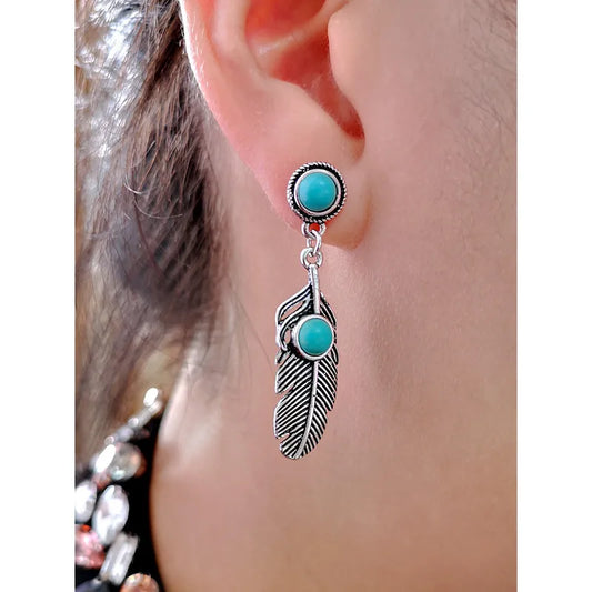 Feathered Turquoise Earrings