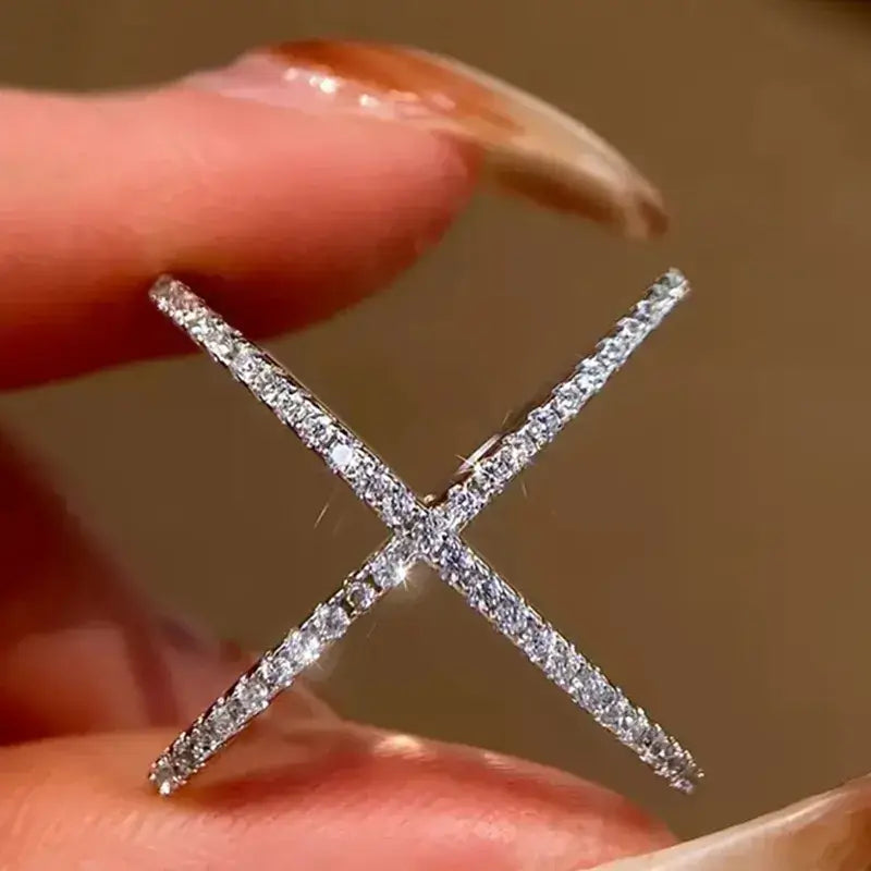 Endless Elegance Crisscross Ring Silver Size 7