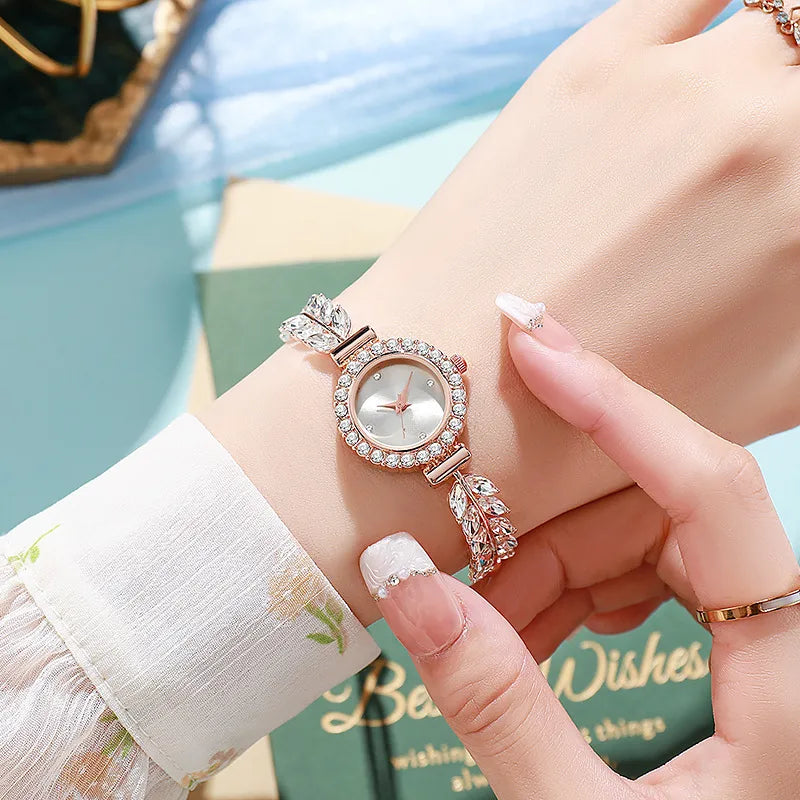 Rose Gold Radiance Woman's Watch Bracelet Silver or Pink Face