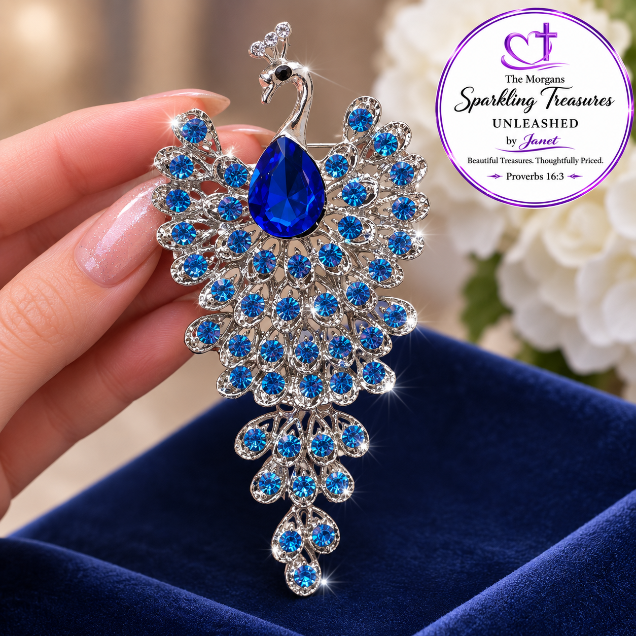 Majestic Grace™ Peacock Brooch