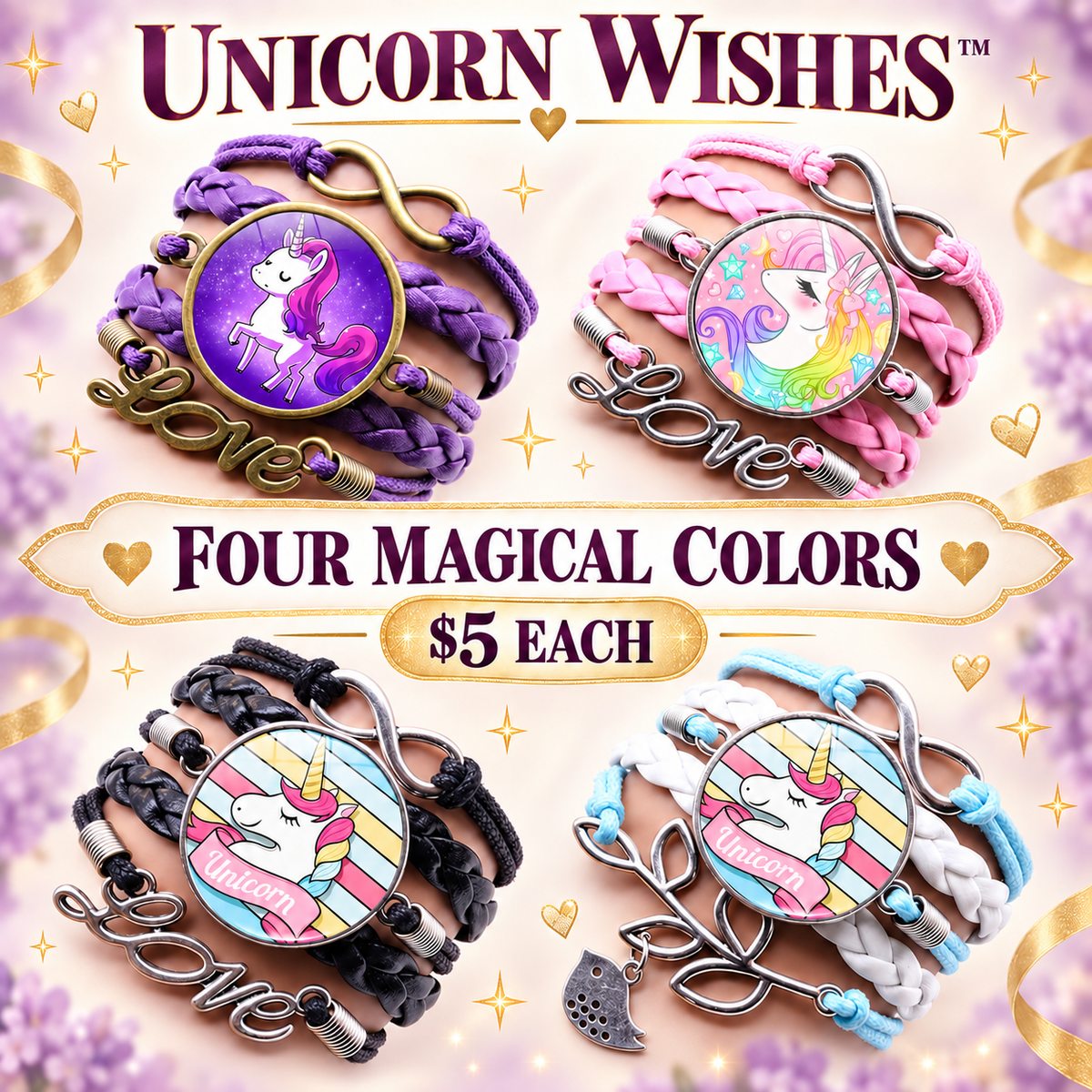 Unicorn Wishes Multi-Strand Gift Bracelet