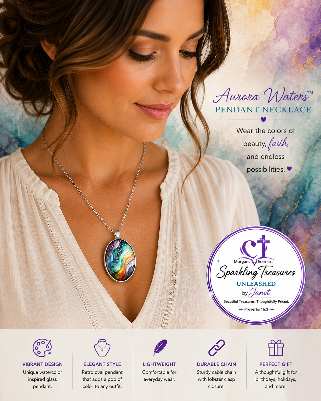 Aurora Waters™ Pendant Multi Necklace