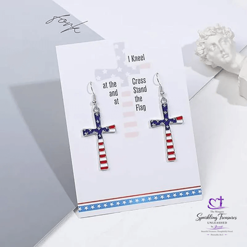 Faith and Freedom Cross Earrings