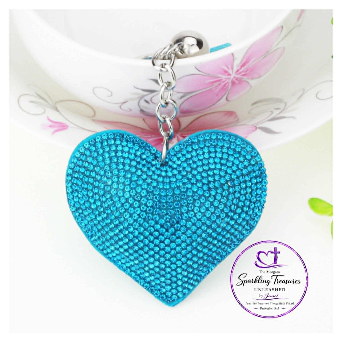 “Midnight Sparkle Heart” Keychain