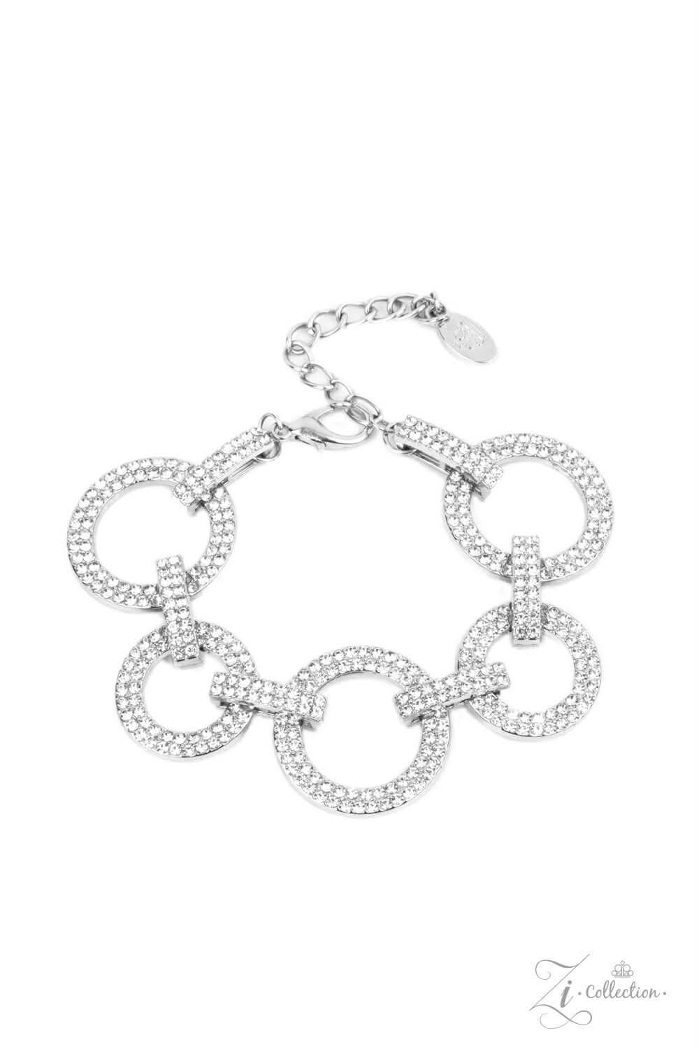 Paparazzi Surprise Party Shimmer - Zi Bracelet Accessories,Bracelet,Silver,White rhinestones,Zi Bracelet