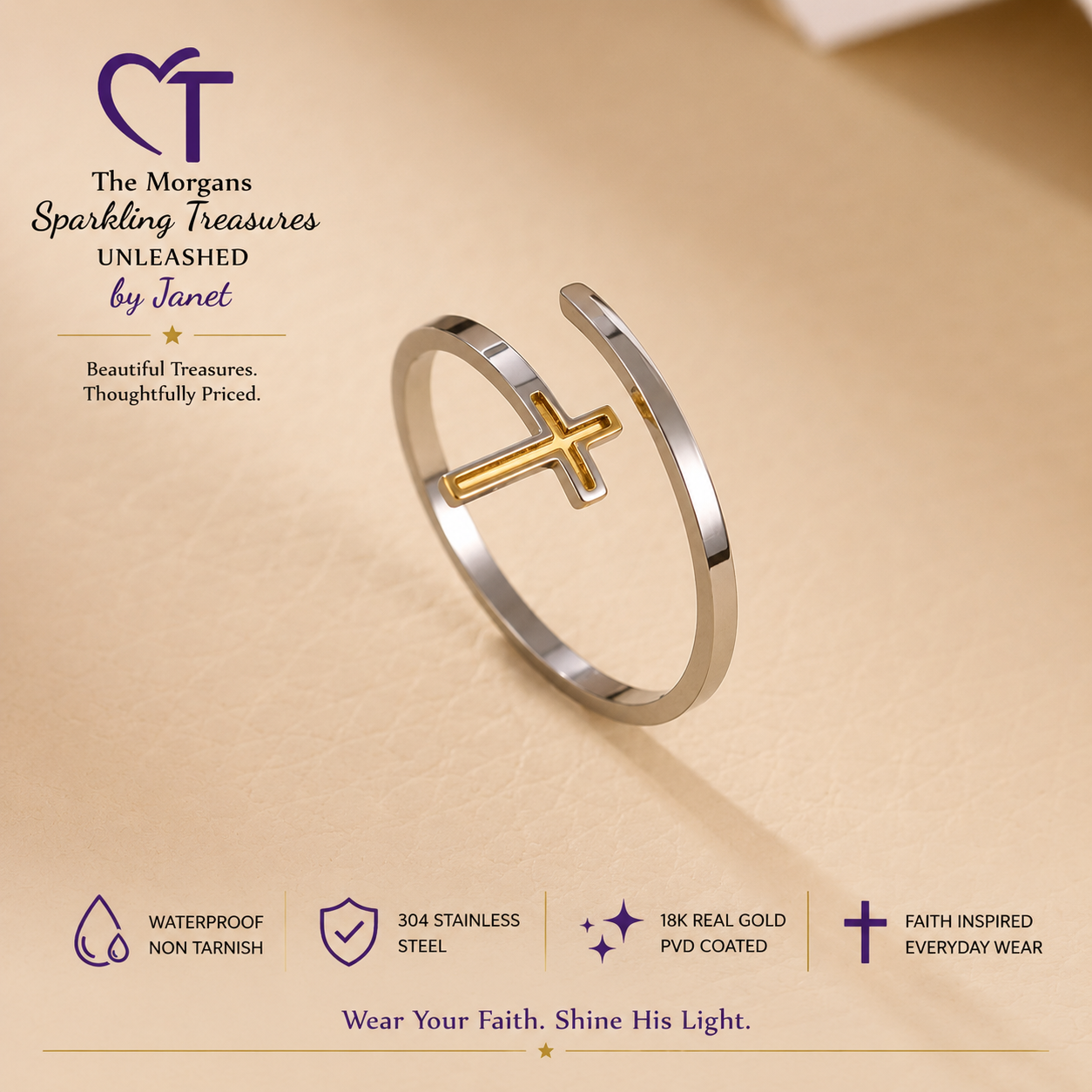 Faithful Grace Cross Ring