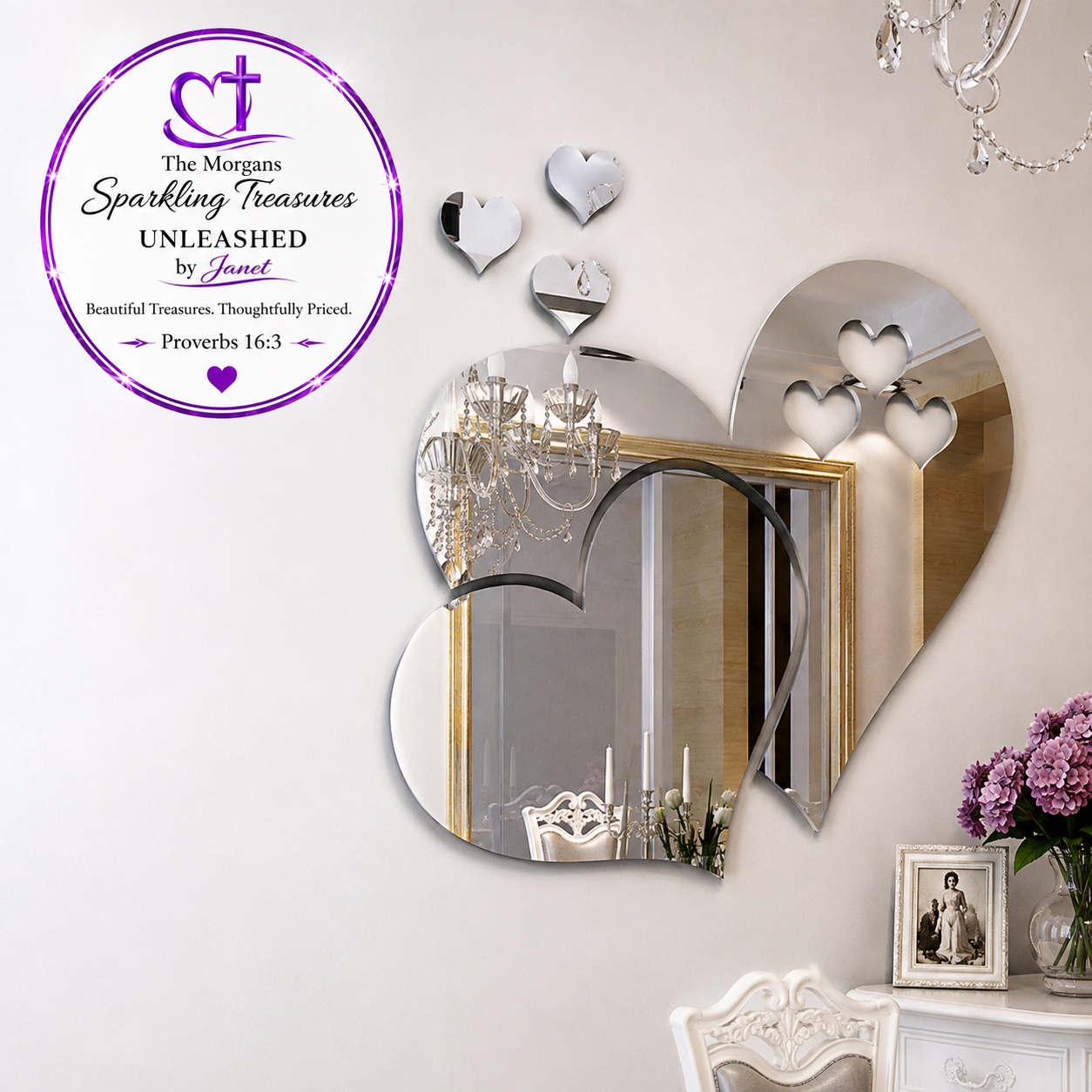 Hearts in Reflection™ 3D Mirror Wall Decal