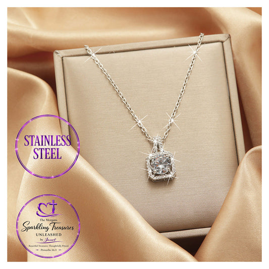 Timeless Sparkle Pendant Necklace Silver
