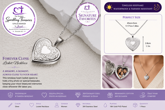 Forever Close Locket™ Heart Silver Necklace Stainless Steel