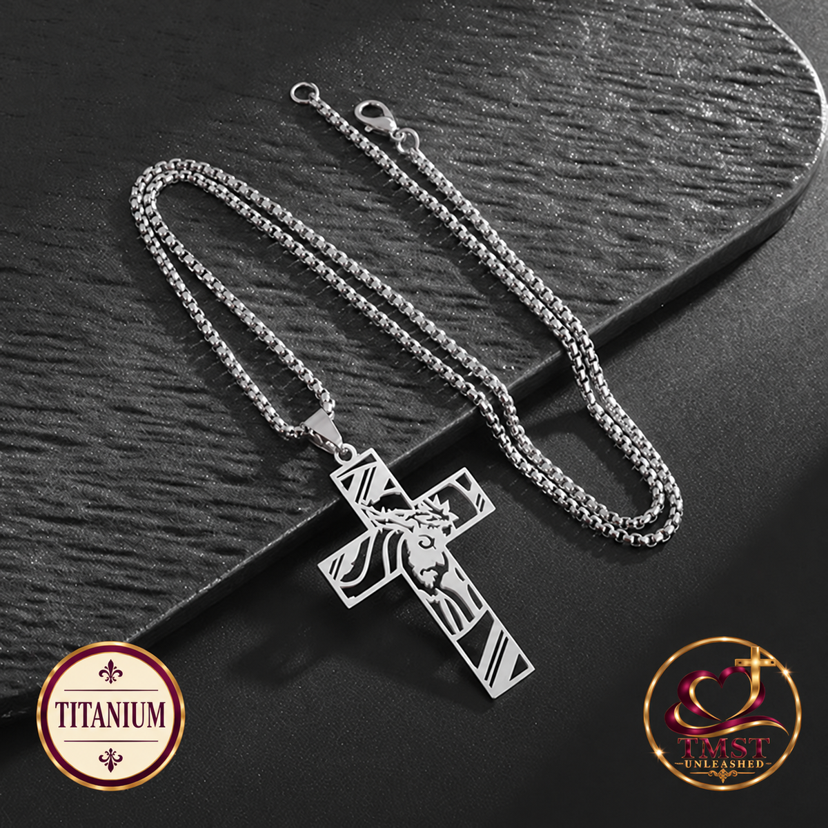 Courage in the Cross™ necklace with titanium badge