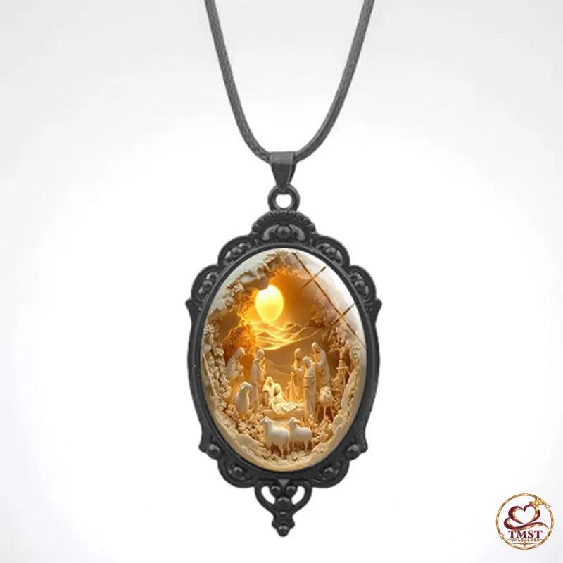 Silent Night’s Glow™ Nativity Pendant Necklace