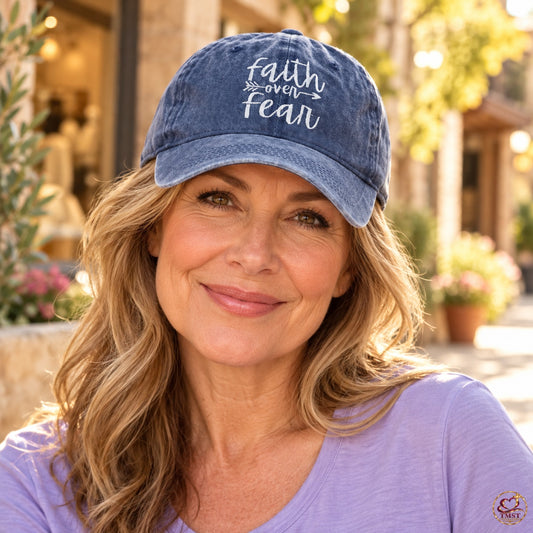 Faith Above Fear™ Adjustable Baseball Cap — Default Title lifestyle styling