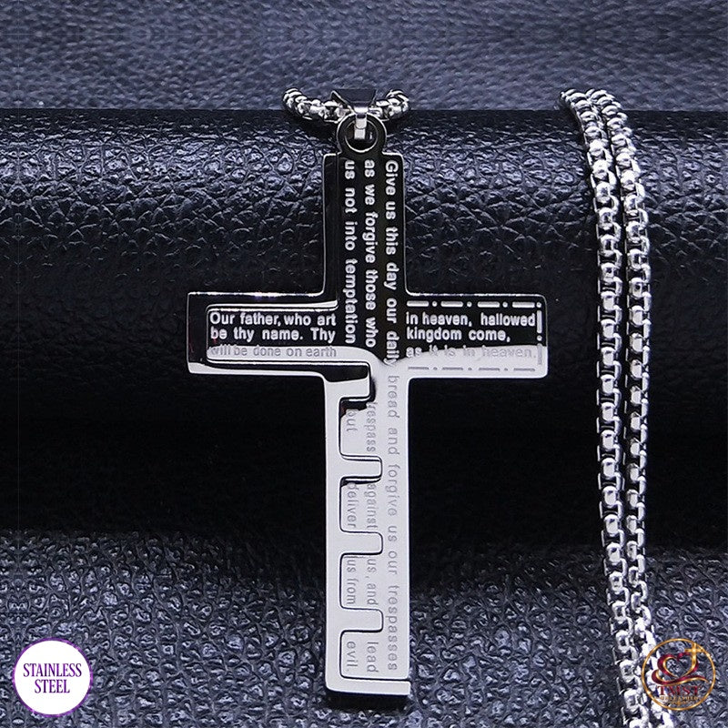 Prayerful Strength™ Lord’s Prayer Cross Necklace