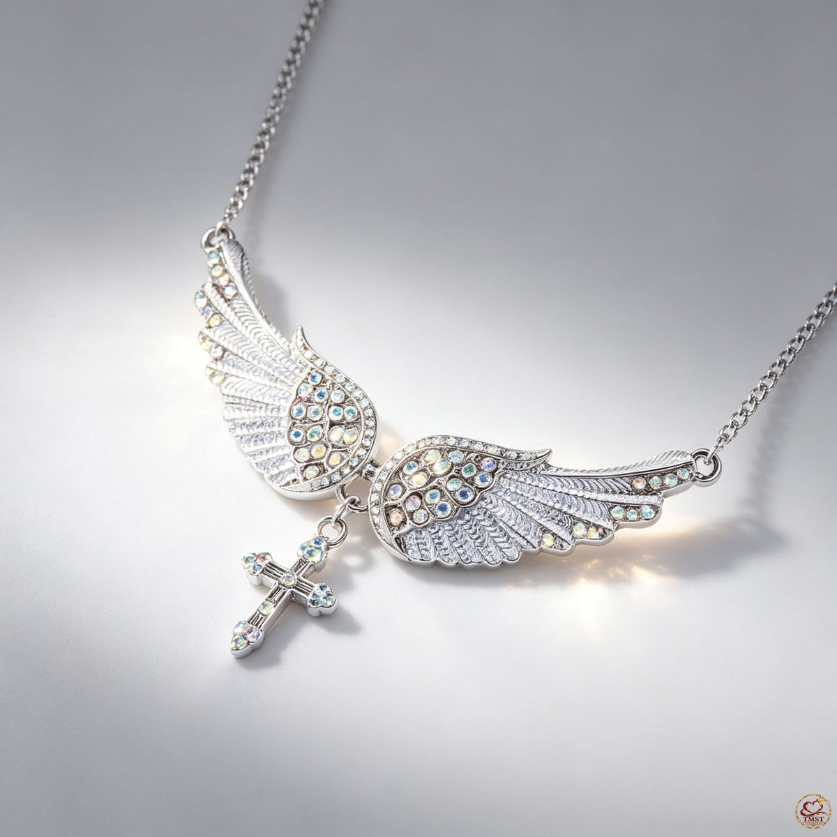 Sheltered in Grace™ Angel Wings Cross Necklace