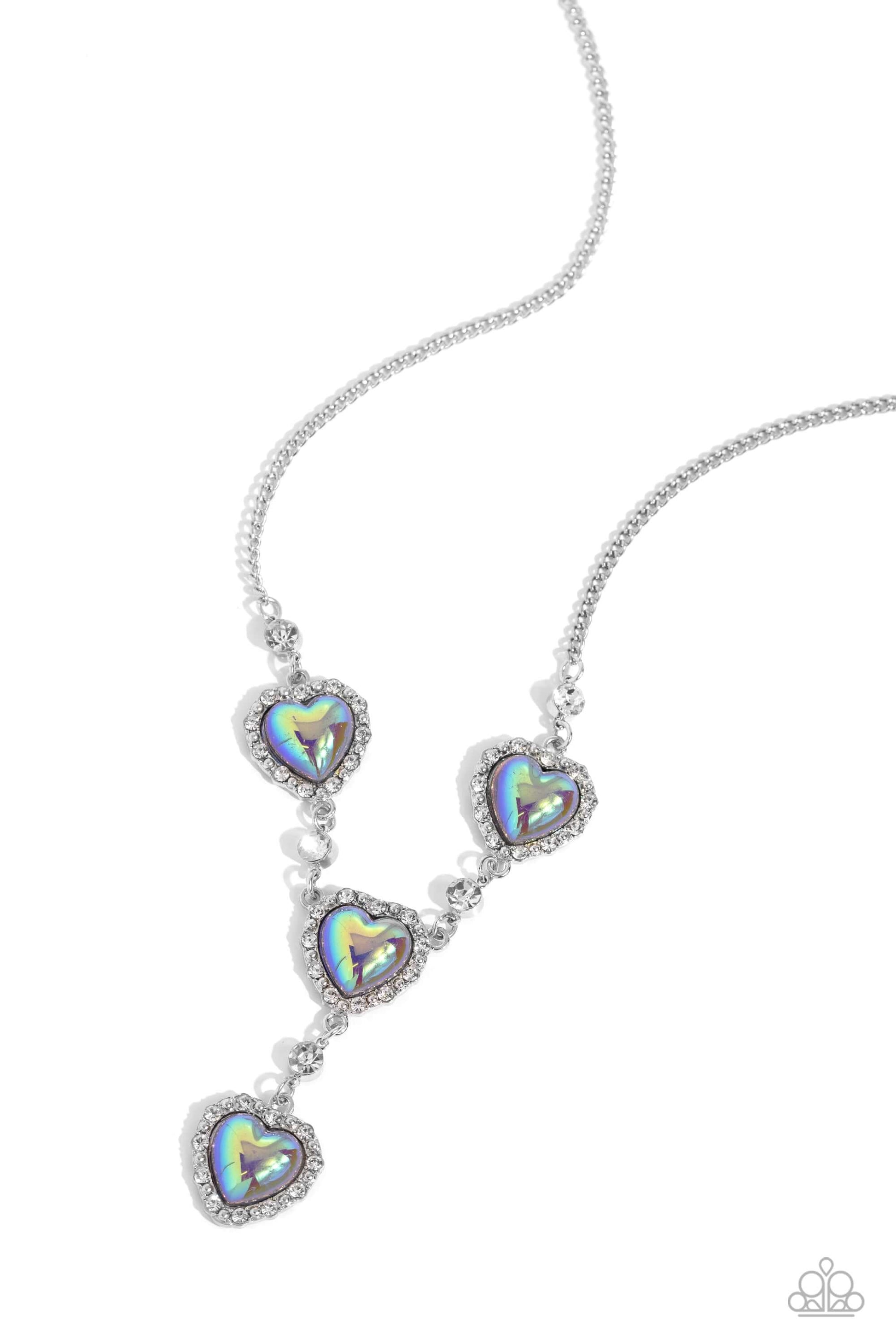 Stuck On You - Silver Paparazzi Heart Necklace $5 Jewelry with Janet Morgan Necklaces